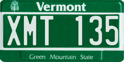 VT license plate XMT135
