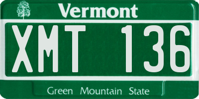 VT license plate XMT136