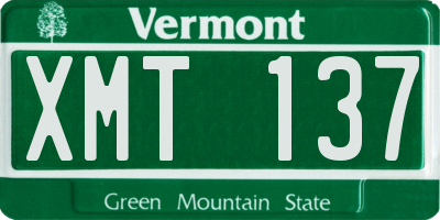 VT license plate XMT137