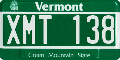 VT license plate XMT138