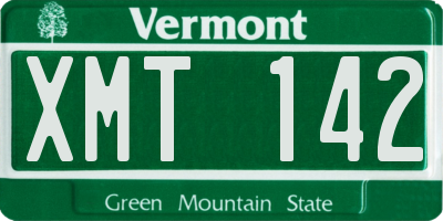 VT license plate XMT142