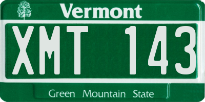 VT license plate XMT143