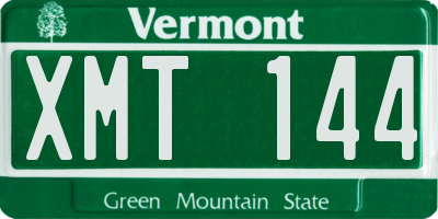 VT license plate XMT144