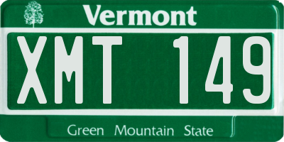 VT license plate XMT149