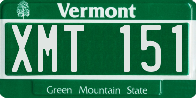 VT license plate XMT151