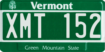 VT license plate XMT152