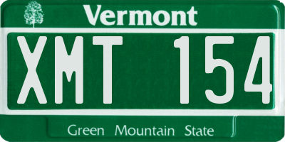 VT license plate XMT154