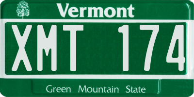 VT license plate XMT174