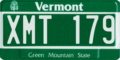 VT license plate XMT179