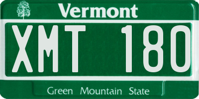 VT license plate XMT180