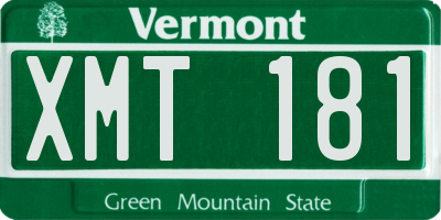 VT license plate XMT181