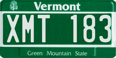 VT license plate XMT183