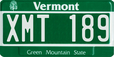 VT license plate XMT189