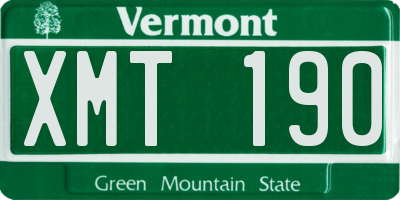 VT license plate XMT190