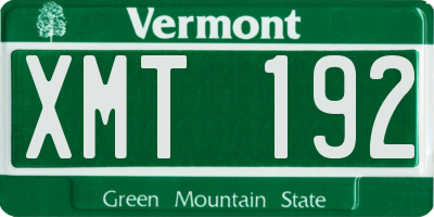 VT license plate XMT192