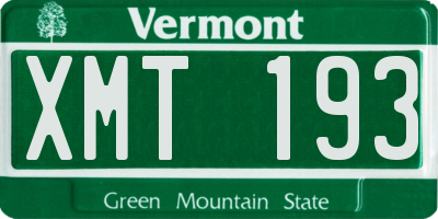 VT license plate XMT193