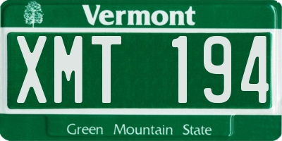 VT license plate XMT194