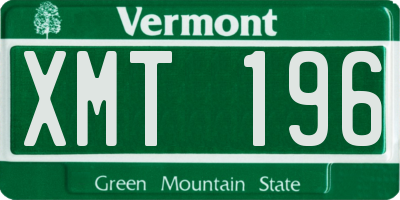 VT license plate XMT196