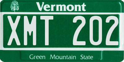 VT license plate XMT202