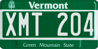 VT license plate XMT204