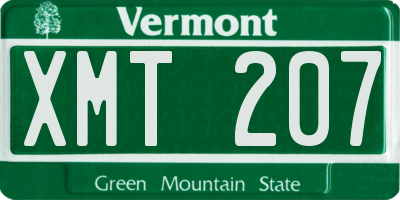 VT license plate XMT207