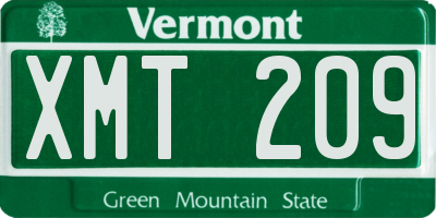 VT license plate XMT209
