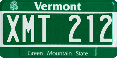 VT license plate XMT212