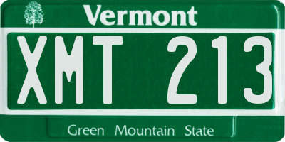 VT license plate XMT213