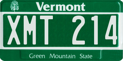 VT license plate XMT214