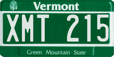 VT license plate XMT215