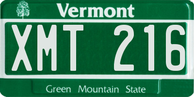 VT license plate XMT216