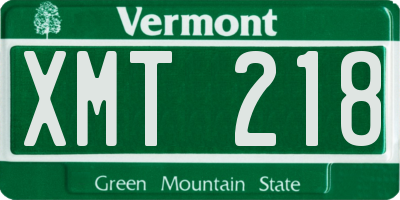 VT license plate XMT218