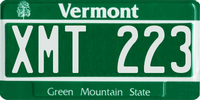 VT license plate XMT223