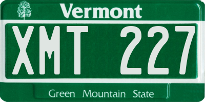 VT license plate XMT227