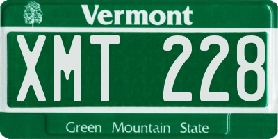 VT license plate XMT228