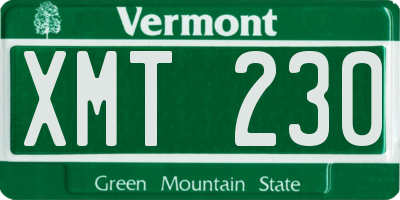 VT license plate XMT230