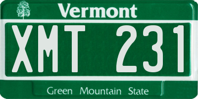 VT license plate XMT231