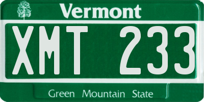 VT license plate XMT233