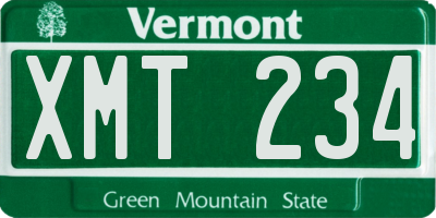 VT license plate XMT234