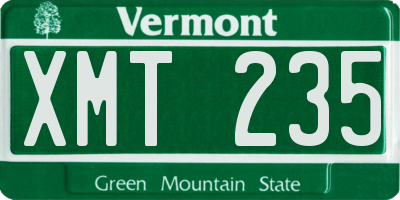 VT license plate XMT235