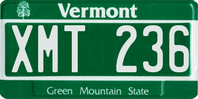 VT license plate XMT236