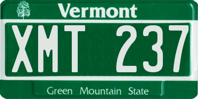 VT license plate XMT237