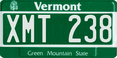 VT license plate XMT238
