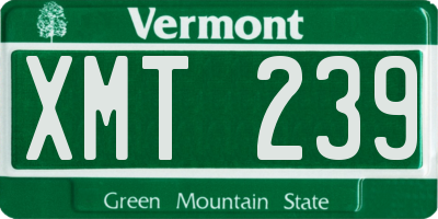 VT license plate XMT239