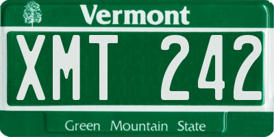 VT license plate XMT242