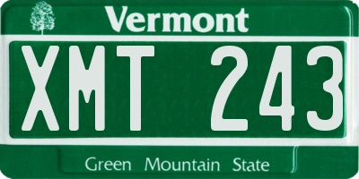 VT license plate XMT243