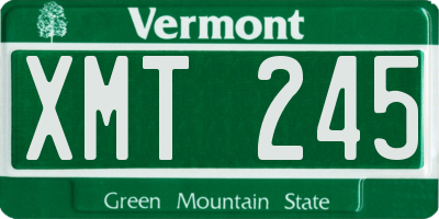 VT license plate XMT245