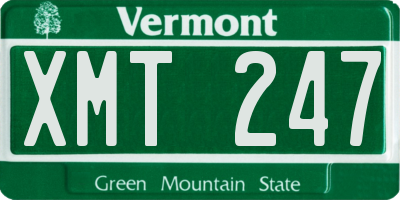 VT license plate XMT247