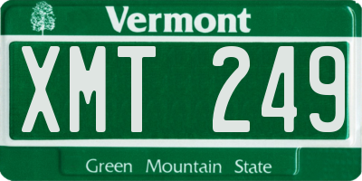 VT license plate XMT249