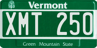 VT license plate XMT250